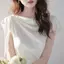 Áo sơ mi không tay cao cấp kiểu Pháp Mùa hè đi lại Phong cách phù hợp Thiết kế may độc đáo Tính khí ngọt ngào Ôm hơn Nhìn mới hàng đầu