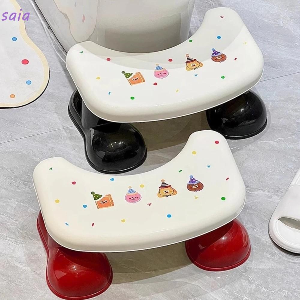 Ghế đẩu phòng tắm SAIA, Bồn cầu tựa chân hoạt hình chống trượt, Di động chắc chắn Thiết thực hỗ trợ vệ sinh Bước sử dụng phòng tắm