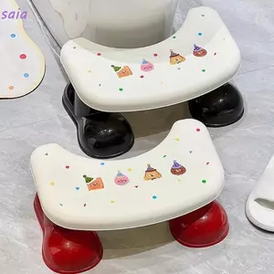 Ghế đẩu phòng tắm SAIA, Bồn cầu tựa chân hoạt hình chống trượt, Di động chắc chắn Thiết thực hỗ trợ vệ sinh Bước sử dụng phòng tắm