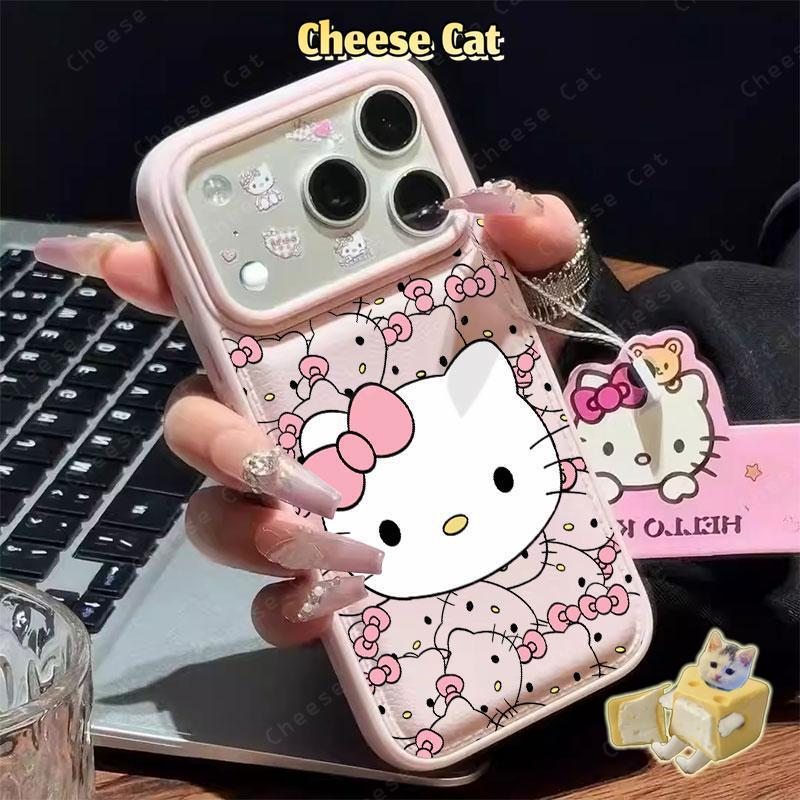 cho Kitty Hồng Ốp Điện Thoại Cho iPhone 17 13 12 14 11 Pro 15 Plus 16 Pro Max Xs Max XR 7Plus 8Plus Bao Da Điện Thoại