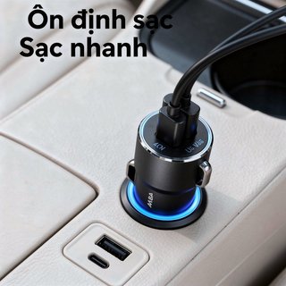 Sạc Xe Hơi USB C USB A Sạc Nhanh Cổng Kép Hợp Kim Nhôm Mini Auto Adapter 12V 24V