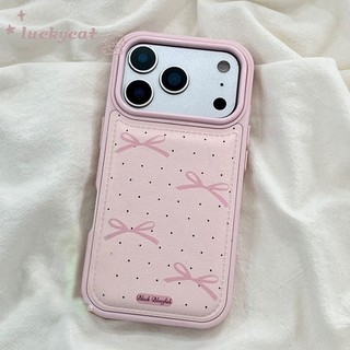 Ins Pink Bow Pink Leopard In Hình Ốp Lưng Điện Thoại iPhone 17 16 15 14 13 12 11 Pro Max X Xr Xs Max 7 8 Plus SE2020