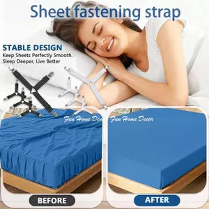 4 Chiếc Ga Trải Giường Dây Chống Trơn Trượt Có Thể Điều Chỉnh Dây Gắn Tấm Cố Định Với Kẹp Kim Loại Cho Sofa Nệm Bao jiwvn