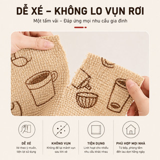 Cuộn Khăn Vải Lau Bếp Đa Năng Siêu Thấm Hút, Khăn Lau Bếp Thấm Hút Dầu Mỡ, Tái Sử Dụng Tiện Lợi
