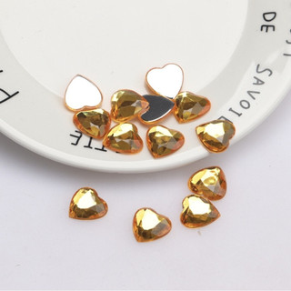20mm Đào Trái Tim 10 Miếng Handmade Tự Làm Chất Liệu Phụ Kiện Trang Sức Đài Loan Acrylic Chống Lỗ Phẳng Kim Cương Quần Áo Phụ Kiện SAXU
