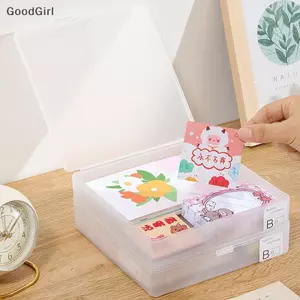 Hộp Nhựa Trong Suốt Hộp Bảo Quản Thẻ Ảnh Kpop Mờ Kpop Hộp Bảo Quản Thẻ Ảnh Để Bàn Mỹ Phẩm Sắp Xếp Lưu Trữ VN