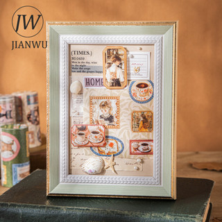 JIANWU 80mm * 200cm Vintage Nhân Vật Hoa Ảnh Phong Cảnh Chất Liệu Cắt Kéo Thêu Sò Băng Washi Sáng Tạo Tạp Chí Văn Phòng Phẩm