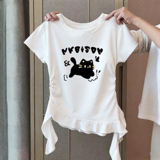 Áo kiểu cho bé gái – Form ôm eo, lai bèo lệch dễ thương phong cách Hàn