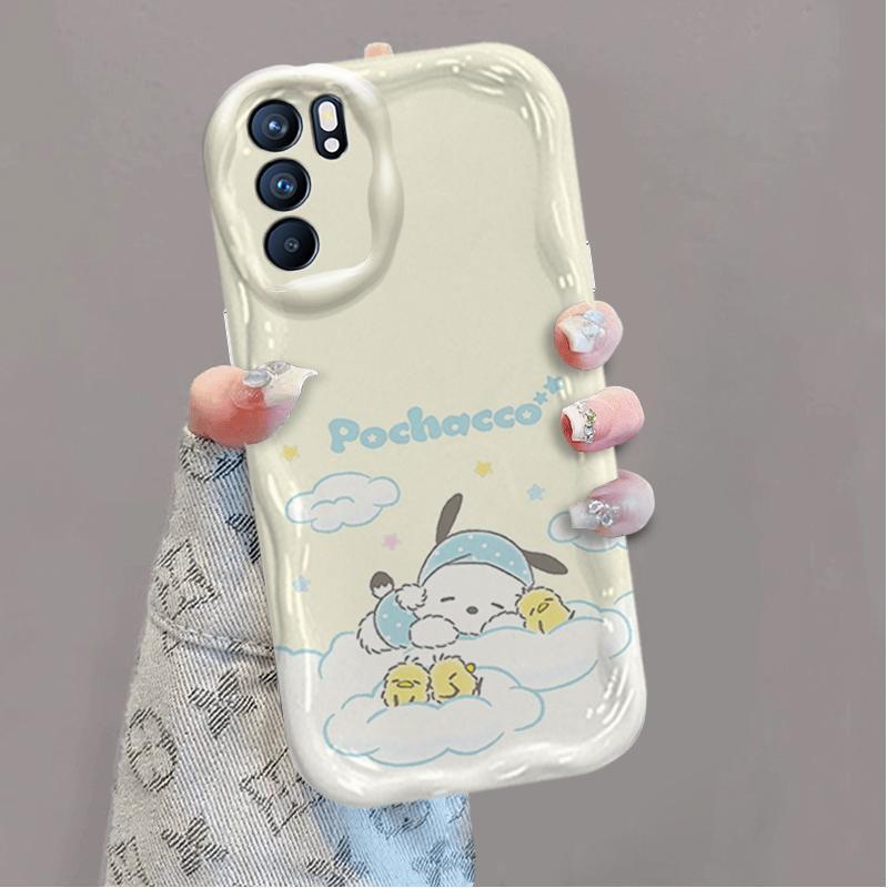 Ốp Silicon Hoạt Hình Cho OPPO A16 A16S A16K 3D Bé Gái Vỏ Điện Thoại Mềm TPU Sinh Viên Pochacco Ốp Lưng Chống Sốc
