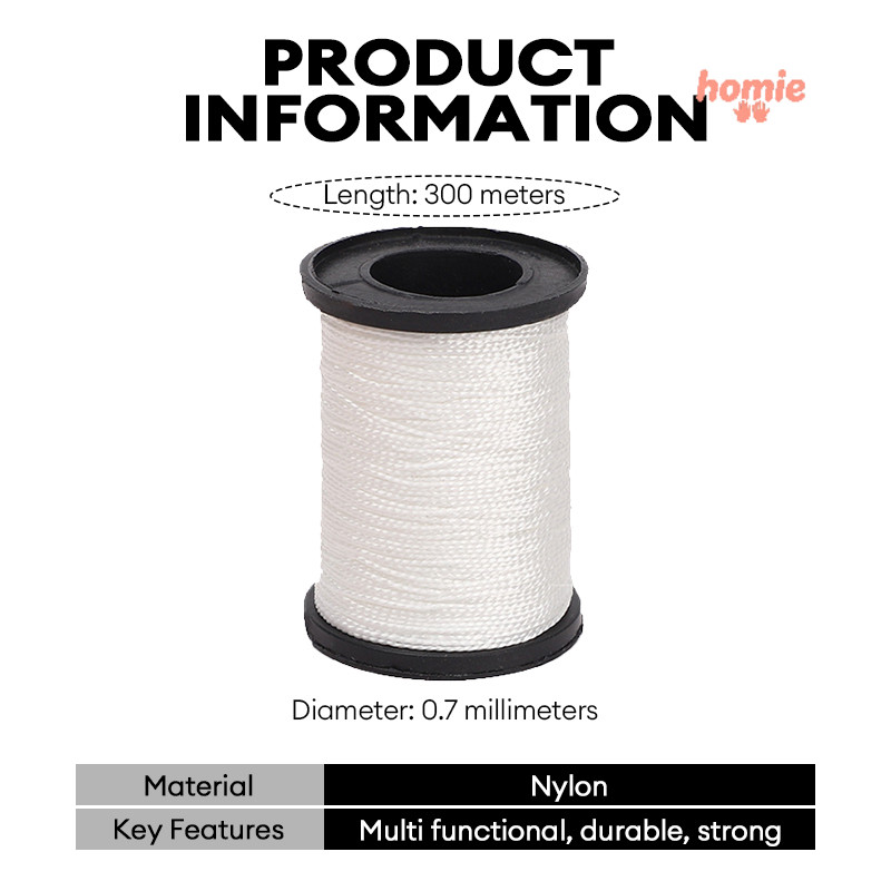 ✨Homie✨Sợi chỉ lốp giày đúc sợi dây nylon dây dệt sợi lưới dài 300m, thích hợp làm diều.