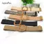 AqToCna Mùa Hè Nữ Co Giãn Dệt Thắt Lưng Vuông Bule Vintage Boho Rơm Thắt Lưng Đầm AqToCna