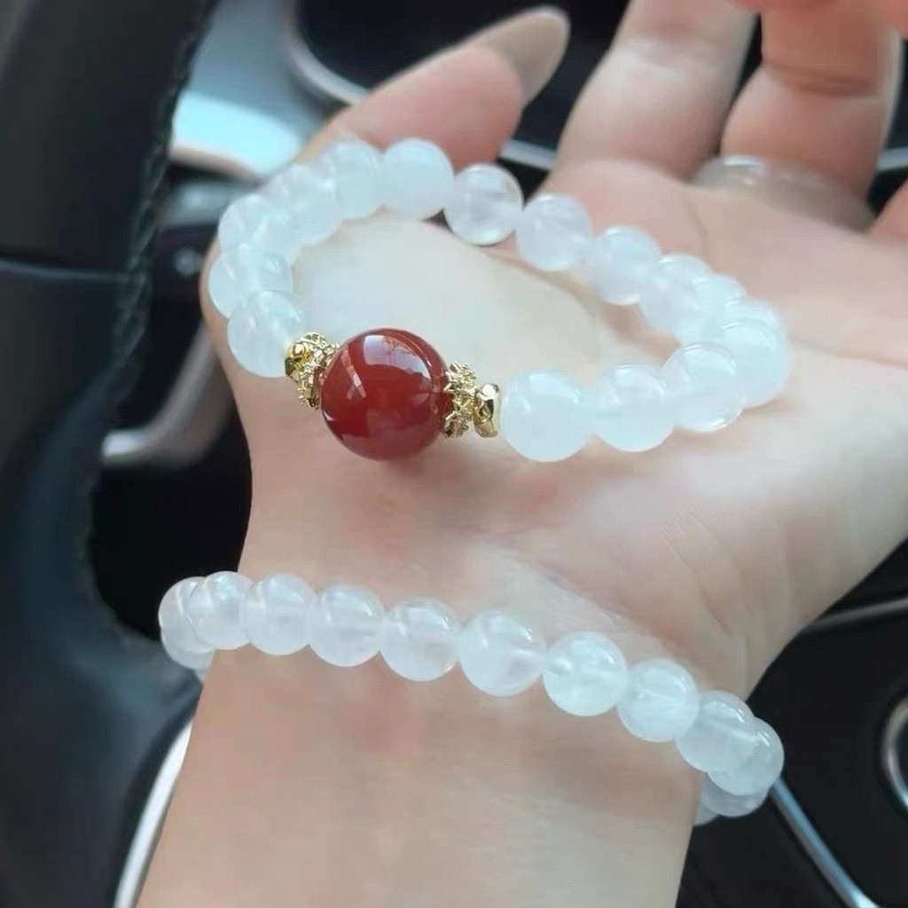 Vòng tay mã não trắng tự nhiên thời trang và tươi mát