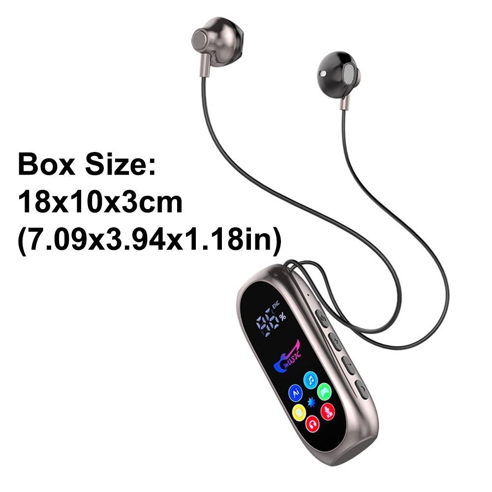 NOTE1 Tai nghe kẹp, Tai nghe đeo cổ Lavalier HD Mic Bluetooth 5.4, Giảm tiếng ồn Màn hình màu Hỗ trợ thẻ TF Tai nghe chơi game K Song