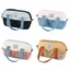 GETVOW Bút Chì, Túi Đựng Bút Chặn Màu Di Động, Kawaii Dung Tích Lớn Denim Nối Văn Phòng Phẩm Túi Quà Tặng