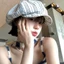 Mũ nồi xếp ly sọc cổ điển - Mũ họa sĩ chống nắng mùa hè dành cho nữ Vòng tuần hoàn đầu lớn
