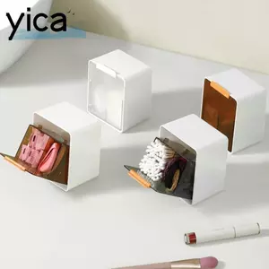 Ngăn kéo lưu trữ YICA, Hộp lưu trữ khăn bông treo tường 2 lưới, Nhựa đục lỗ miễn phí tiện lợi có nắp Hộp đựng bông