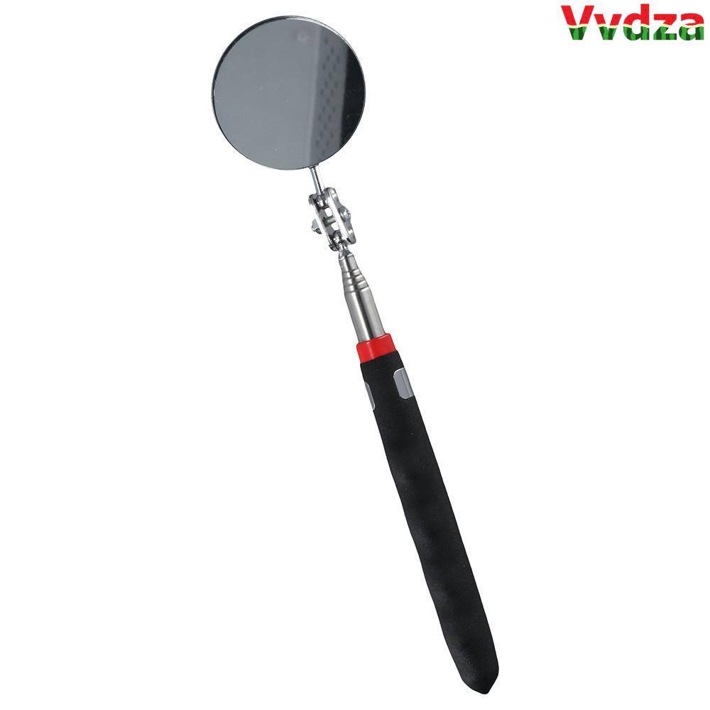 Gương tròn VVDZA, Gương kiểm tra kính thiên văn bằng thép không gỉ màu đen, Tay cầm chống trượt mở rộng 24-73cm Công cụ kiểm tra Cơ khí