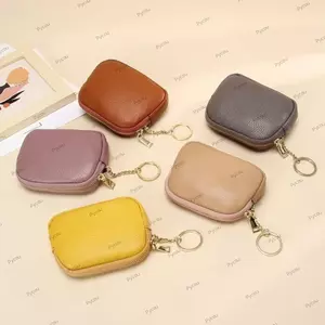 Hộp đựng thẻ PYCOU, Nhiều khe cắm thẻ Ví ngắn đa năng, Ví đựng tiền xu bằng da PU có dây kéo cho bé gái