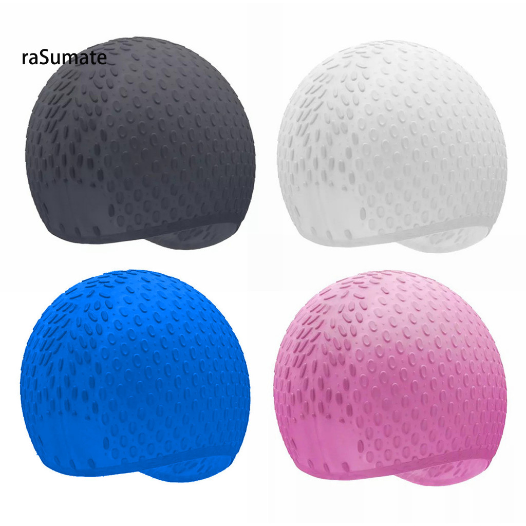 < rasumate > Mũ Bơi Có Bảo Vệ Tai Người Lớn Mũ Bơi Silicon Chống Thấm Nước Chống Trơn Trượt Mũ Bơi Co Giãn Cho Nam Nữ Mũ Tắm Màu Trơn Thích Hợp Cho Tóc Dài Và Ngắn
