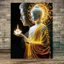 Phật Canvas Poster Phật Giáo Nến Sen Vàng Thái Tranh Phật Giáo Cho Phòng Khách