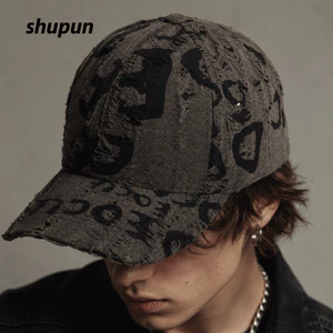 Mũ bóng chày in chữ SHUPUN, Mũ bóng chày Cotton đau khổ Hip Hop, Kem chống nắng thời trang có thể điều chỉnh Graffiti Mũ chống nắng cho nam nữ Unisex