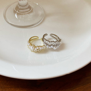 Nhẫn Zirconia Và Ngọc Trai Nhẫn Hai Lớp Dành Cho Nữ Phong Cách Hàn Quốc Nhẹ Sang Trọng Cao Cấp Có Thể Điều Chỉnh Nhẫn