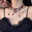 AN.MART Vintage Y2K Nelace Dành Cho Nữ Thời Trang Nhung Bướm sel Pha Lê Cổ Ne Dây Xích Gothic Dây Xích VN