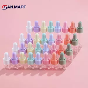 AN.MART 7 Chiếc Bộ Chai Nhỏ Giọt Mini Di Động Có Thể Đổ Lại 1 / 2 / 3 / 5ml Lọ Thủy Tinh Màu Macaron Trống Có Thể Tái Sử Dụng Hộp Đựng DIY VN
