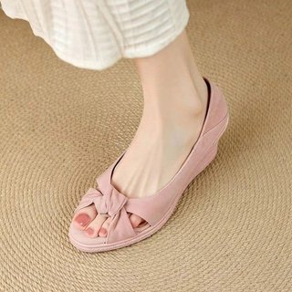 Giày Cao Gót Nữ Miệng Cá Dày Gót Slip-On Thời Trang