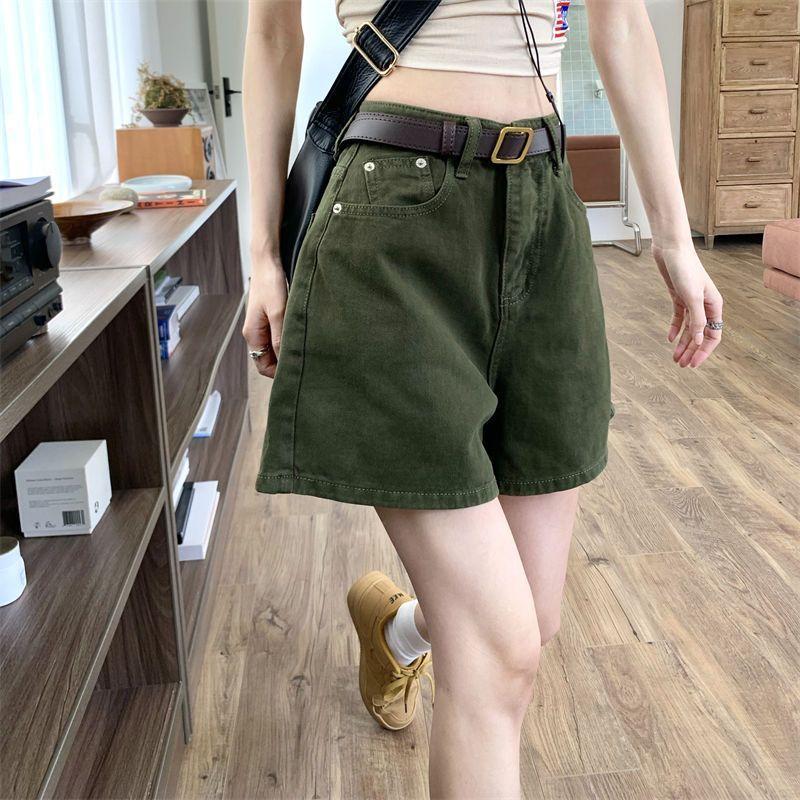 [Seckill trong thời gian có hạn] Quần short Denim xanh cổ điển dành cho nữ Mùa hè Phong cách mới Phiên bản Hàn Quốc Eo cao Slimer Look A-Line Uốn cạnh