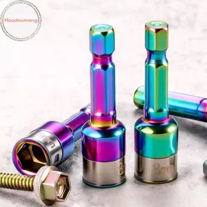 Houdou 1 / 4 Cái Ratchet Soet Batch Adapter Dụng Cụ Cờ Lê Tay Kim Loại 8mm Lục Giác Shank Tác Động Soets Cờ Lê Máy Khoan Điện Chuyển Đổi VN