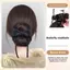 PNPIA- Low Bun Bướm Nút Mô Phỏng Hoa Bud Head Tóc Giả Kẹp Tóc Bun Lộn Xộn Tóc Thẳng Nối Dài Cho Dễ Dàng Updo Móng Vuốt Tổng Hợp Xộn Tóc Bun Dành Cho Nữ