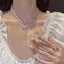 Ngọc Trai Nelace Zircon Bướm sel Mặt Dây Chuyền Khâu Ánh Sáng Sang Trọng Xương Đòn Dây Chuyền Nhẫn Dành Cho Nữ Thanh Lịch Món Quà Tinh Tế