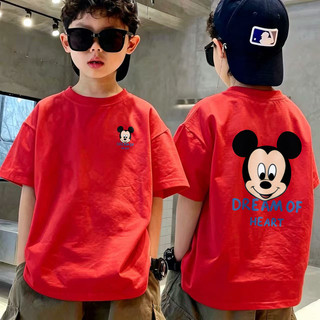 Áo thun trẻ em in Mickey cổ điển hot trend, vải thoáng khí phù hợp đi dã ngoại cuối tuần