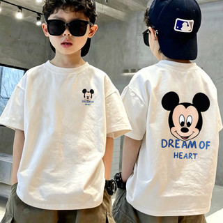 Áo thun trẻ em in Mickey cổ điển hot trend, vải thoáng khí phù hợp đi dã ngoại cuối tuần
