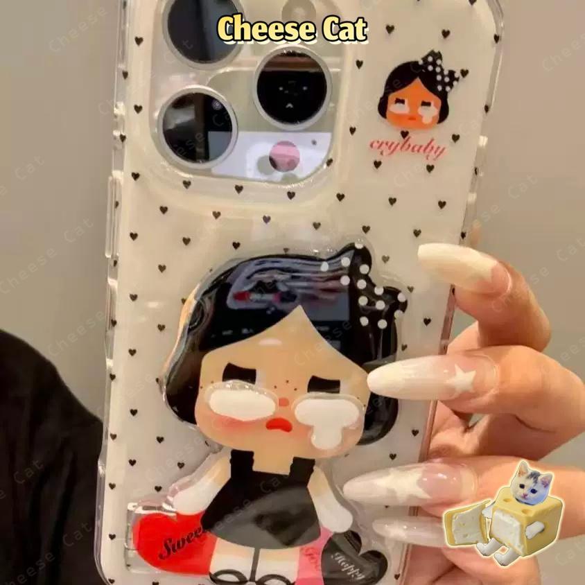 Gương Trang Điểm Giá Đỡ Điện Thoại cho CryBaby Ốp Lưng Điện Thoại iPhone 11 12 13 14 15 16E 17 Pro Max 7 Plus Xs Max XR