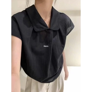 Áo sơ mi tay cánh tiên bản cổ to Miha Studio