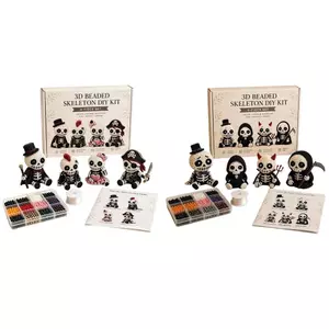 Bộ đồ thủ công đính cườm 3D Bộ đồ chơi Halloween có hướng dẫn Bộ xương 3D Đính cườm Nghệ thuật thêu cho bữa tiệc tại nhà Lớp học jiwvn