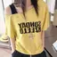 ECK Thời Trang Mùa Hè In Chữ Tay Ngắn Rời Vai Áo Thun Nữ HOT
