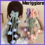 MERIGGIARE Floral Scrunchie, Le Muguet Tulips Dây Buộc Tóc Hoa, Thiết Kế Thanh Lịch Với Ruy Băng Dangling Ruy Băng Trang Trí Nữ