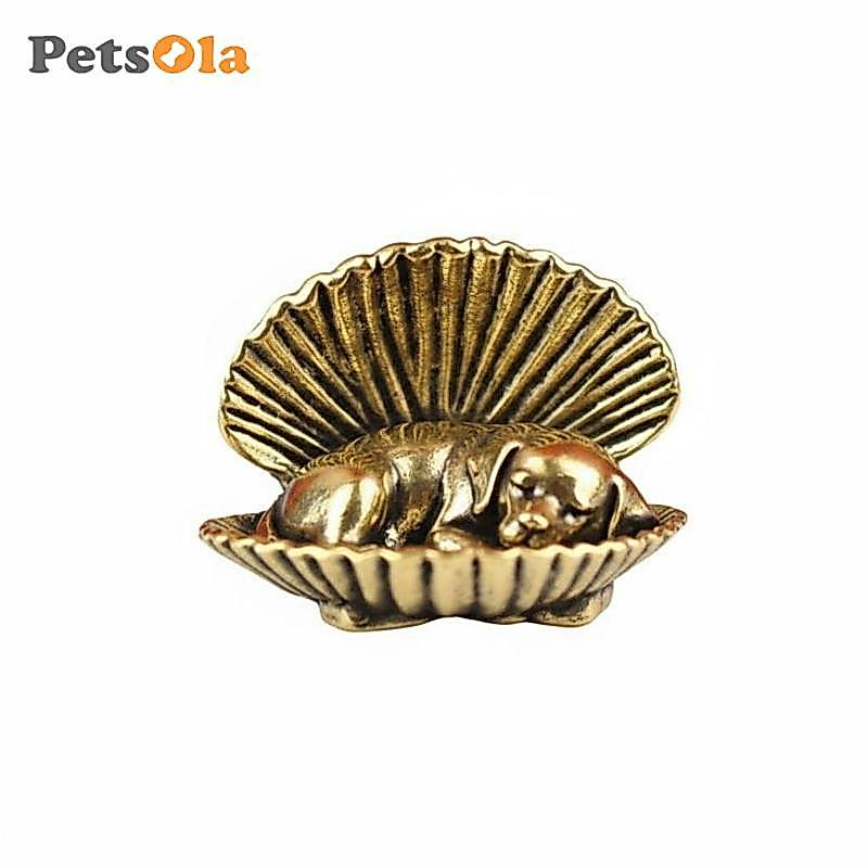 PETSOLA Kim Loại Chó Tượng Đồng Vỏ Chó Con Trang Trí Whimsical Trang Trí Nhà Cửa Cho Trà Kệ Bàn