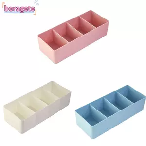 Hộp lưu trữ máy tính để bàn BORAGETE, Giỏ đựng mỹ phẩm bằng nhựa phân vùng có thể tháo rời, Hộp đựng đồ bền đa năng