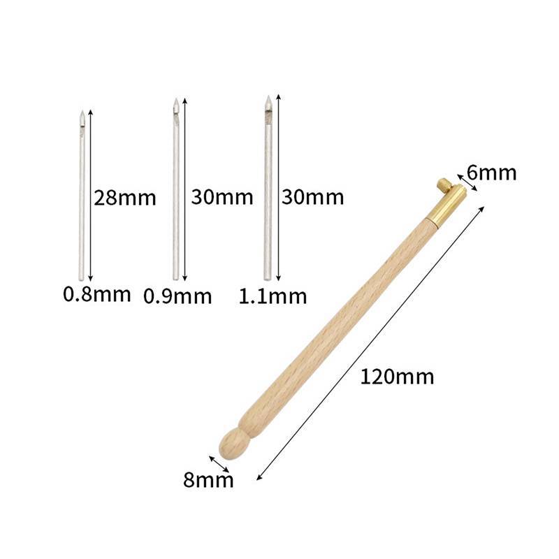 MUQV Kim Thêu Tambour Móc Luneville Móc Tay Cầm Với 3 Kim Bộ S Couture Luneville Lấp Lánh Hạt Dụng Cụ Thêu n