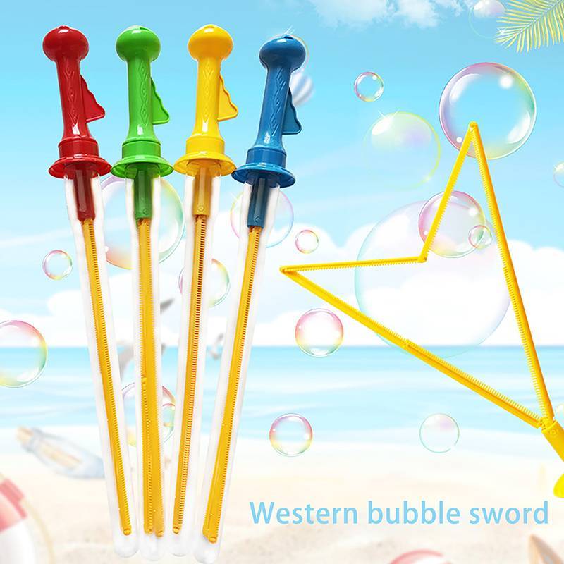 MUQV Đa Lỗ Thanh Kiếm Phương Tây Bong Bóng Máy Thổi Kích Thước Lớn Cầm Tay Cầu Vồng Đồ Chơi Trẻ Em An Toàn Cho Bé Không Độc Hại Xà Phòng Bong Bóng Đồ Chơi n