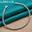 URMYLADY Bạc 925 Mịn 4MM Đính Hạt Vòng Tay Nữ Cưới Đính Hôn Dự Tiệc Trang Sức Thời Trang