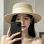 Mũ chống nắng mùa hè BRARAA, Mũ rơm vành rộng trang trí ruy băng, Mũ đi biển chống tia cực tím đa năng có thể điều chỉnh thời trang dành cho nữ