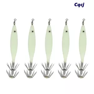 CQCJ 5 Mồi mực nước mặn, phát sáng 360° Jig mực xoay, Móc thép Carbon cao 8cm bền bỉ Mồi nhân tạo Câu cá nước ngọt