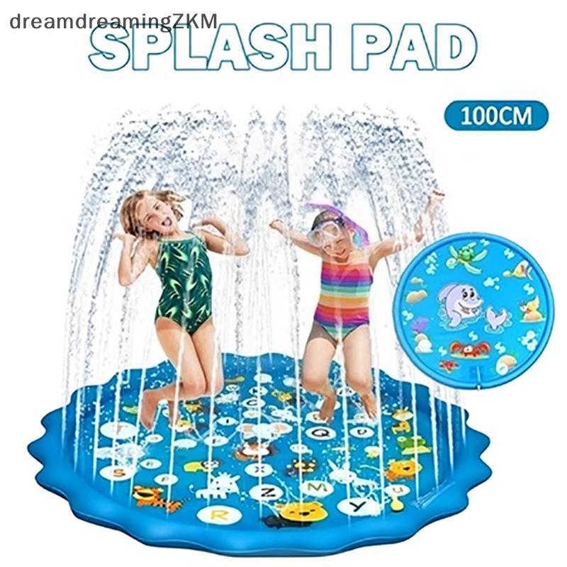 [dreamdreaming] Thảm lót nước bơm hơi 100cm có vòi phun nước cho bé 3 4 5 6 7 tuổi Đồ chơi nước cho bé [zkm]