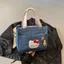 Túi Bento Dung Tích Lớn Túi Vải Dễ Thương Đơn Giản Denim kitty Túi Xách Phù Hợp Với Di Động Đi Chơi Hộp Cơm Trưa Bento Túi Xách
