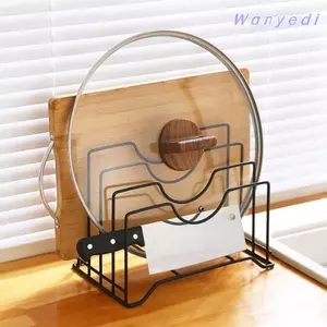 WANYEDI Chảo Nắp Tổ Chức, Đa Năng Thiết Kế Rỗng Giá Để Đồ Nhà Bếp, Tiết Kiệm Không Gian Nhanh Khô Nhiều Lớp Giá Đỡ Thớt Nhà Bếp